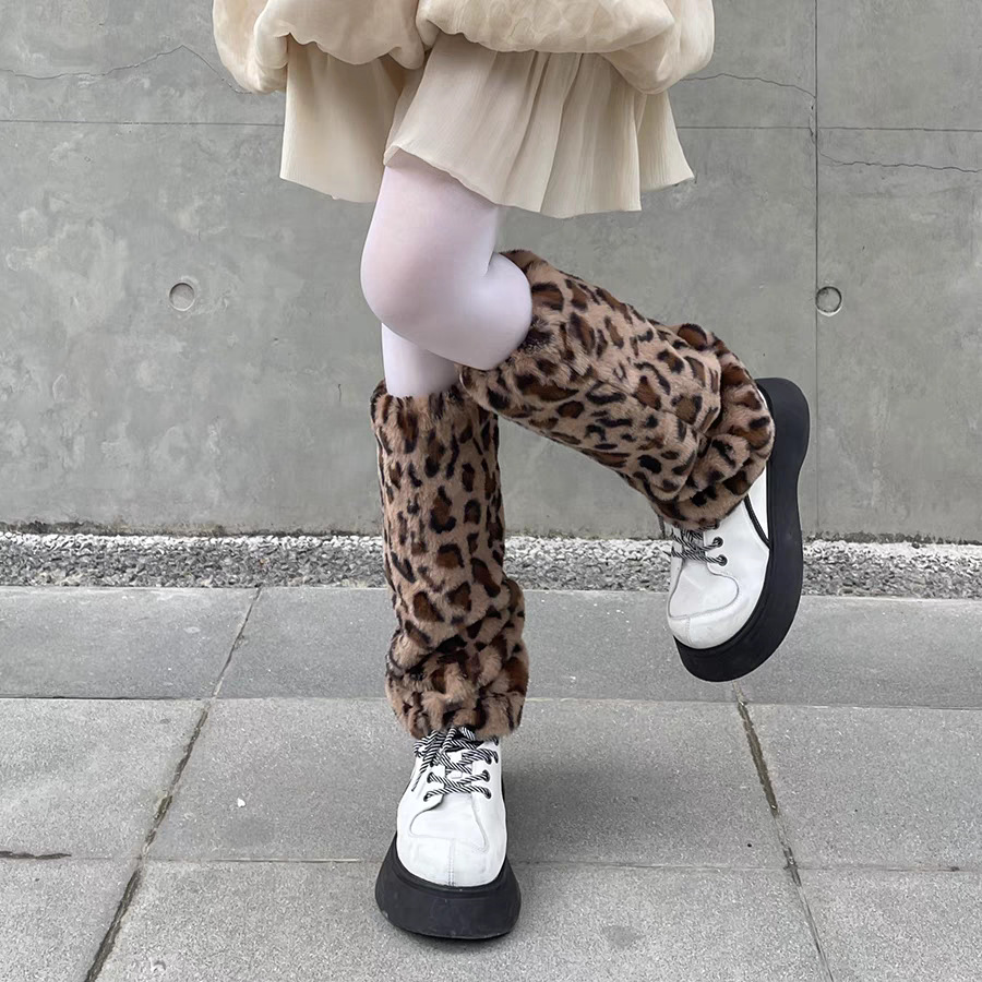 Boot Sock Slouchy - Jambières en fausse fourrure à motif